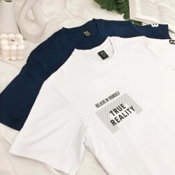 Polo Exchange Kaos Simpel Distro Keren Spandex Pria "True Reality" Terlaris