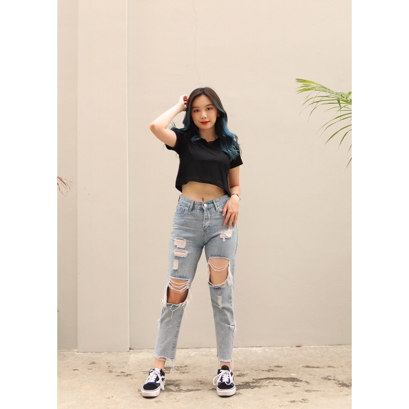 Polo Exchange Crop Top Plain Spandex