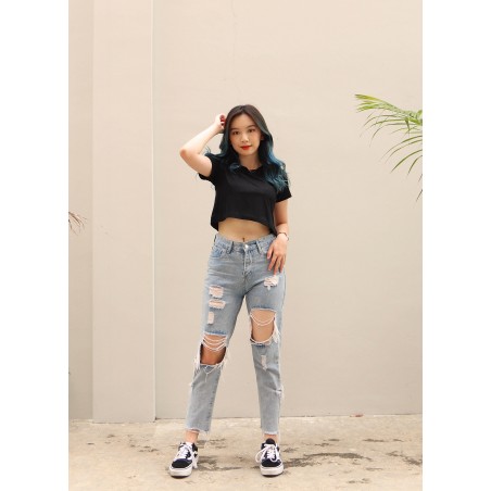 Polo Exchange Crop Top Plain Spandex