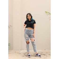 Polo Exchange Crop Top Plain Spandex