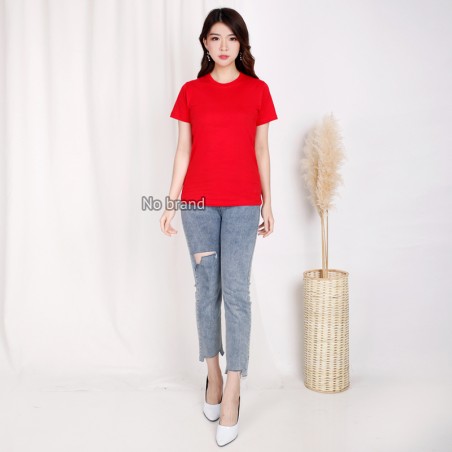 Latest Women's Adult T-Shirt 2023, Short Sleeve Slimfit Plain Cotton Combed 30s by Polo Exchange