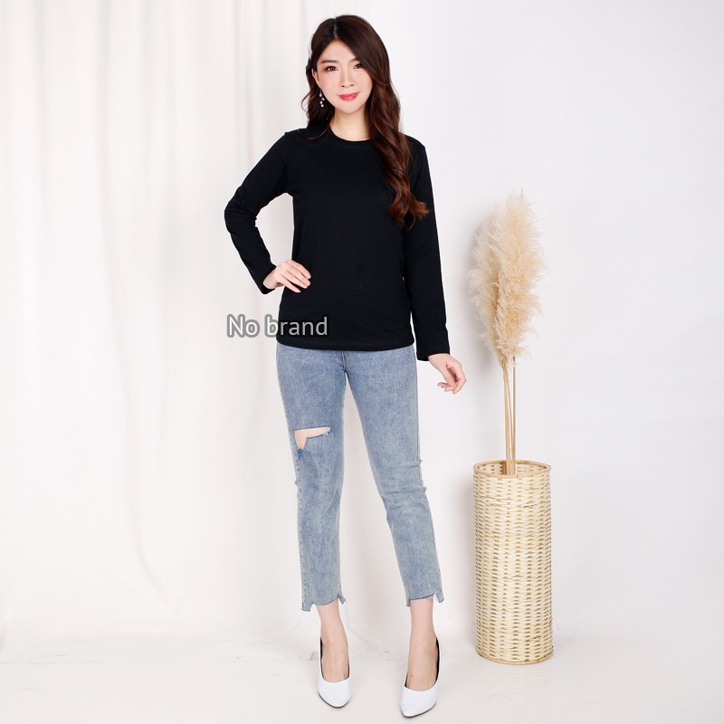 Point Eight Kaos Polos wanita Slimfit Tgn Panjang Combed 30'S