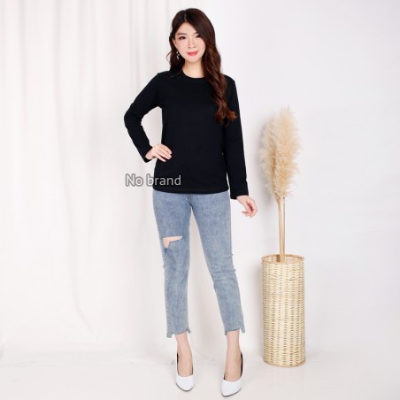 Point Eight Kaos Polos wanita Slimfit Tgn Panjang Combed 30'S