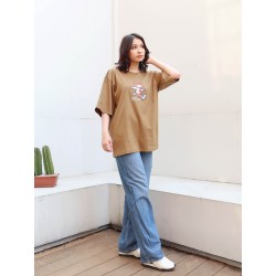 Baju Kaos Oversize Pria Wanita Distro Aesthetic Korean Style Big Size Branded Premium Print Simple Bear Lucu