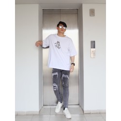 Baju Kaos Oversize Pria Wanita Distro Aesthetic Korean Style Big Size Branded Premium Print Simple Bear Lucu