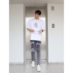 Baju Kaos Oversize Pria Wanita Distro Aesthetic Korean Style Big Size Branded Premium Print Simple Bear Lucu