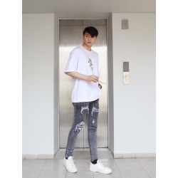 Baju Kaos Oversize Pria Wanita Distro Aesthetic Korean Style Big Size Branded Premium Print Simple Bear Lucu