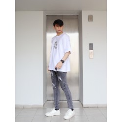 Baju Kaos Oversize Pria Wanita Distro Aesthetic Korean Style Big Size Branded Premium Print Simple Bear Lucu