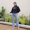 Kaos Oversize crop Top wanita Dewasa Terbaru 2023,Tshirt Atasan Oversize cewek Hijab Lengan Pendek Kekinian Style Korea