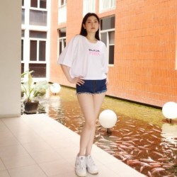 Kaos Oversize crop Top wanita Dewasa Terbaru 2023,Tshirt Atasan Oversize cewek Hijab Lengan Pendek Kekinian Style Korea