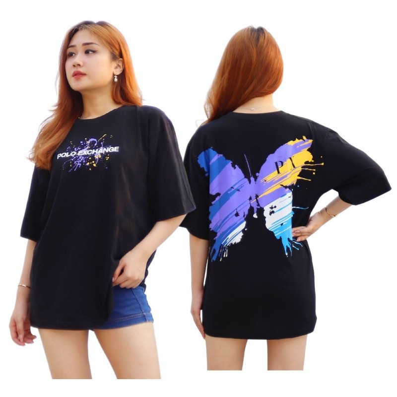 Baju Kaos Wanita terbaru 2023 Premium Distro Butterfly Oversize Lengan Pendek Katun combed 24's