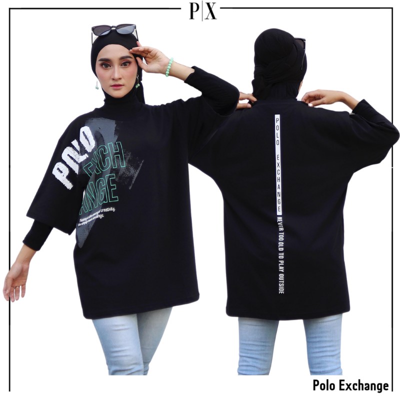 Oversized T-shirt for Adult Women Premium Cotton Material Unisex DIstro T-shirt, Hijab Ootd Polo Exchange
