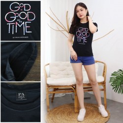 Trendy Style Elegant Women's Slimfit Spandex T-Shirt Short & Long Sleeves "God Is Good" Screen Printing