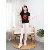 Baju Kaos Wanita Modis Premium Slimfit Spandex Desain Phone Is Locked Kiss Me To Unlock