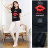 Baju Kaos Wanita Modis Premium Slimfit Spandex Desain Phone Is Locked Kiss Me To Unlock