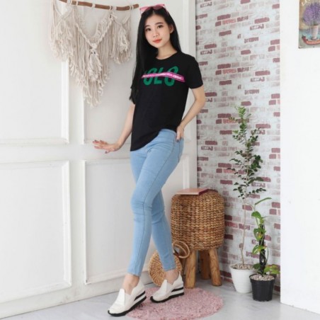 Women's SlimFit Polo Exchange Combed Cotton T-Shirt - 10003